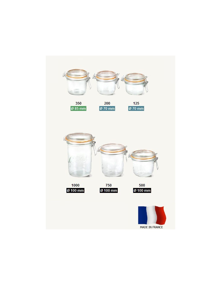 Terrine Le Parfait Super - 350g - Pack de 6 Le Parfait Conserve et bocaux du jardin