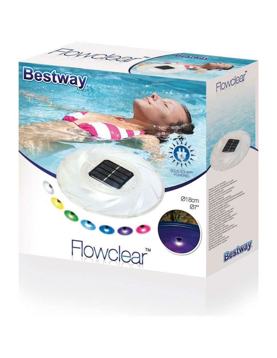 Lampe solaire LED pour piscine Ø18 cm - Bestway BestWay Accessoires pour piscines enterrées