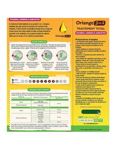 Traitement 3en1 ornementale oriange 200ml - Solabiol Solabiol Soin des Plantes, Anti-nuisible et Désherbant naturel