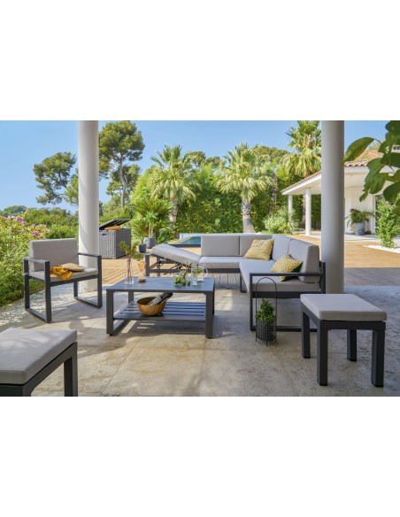 Salon d'angle Miami Anthracite - ECLOZ ECLOZ Salons de jardin