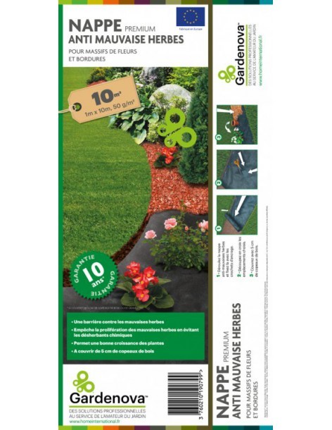Nappe anti-herbes - 1 x 10 m Gardenova Film, toile de paillage et nappe anti-herbe 2