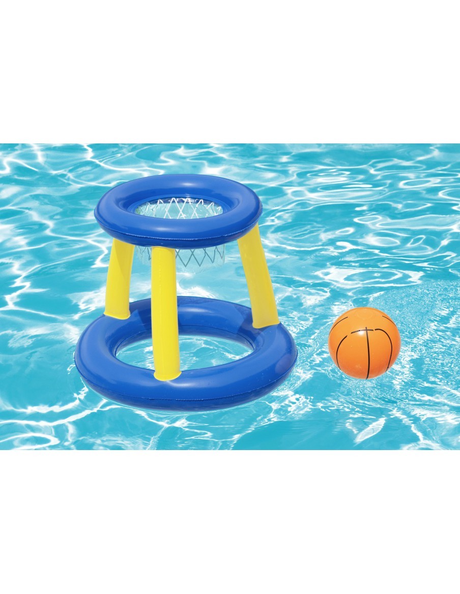 Panier De Basket Flottant + Ballon + 3 Anneaux BestWay Baignade et jeu de piscine