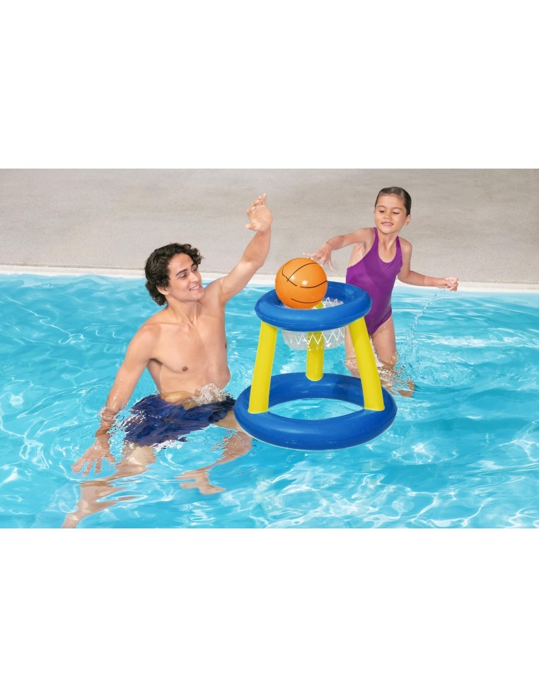Panier De Basket Flottant + Ballon + 3 Anneaux BestWay Baignade et jeu de piscine