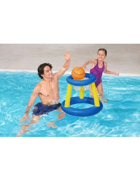 Panier De Basket Flottant + Ballon + 3 Anneaux BestWay Baignade et jeu de piscine