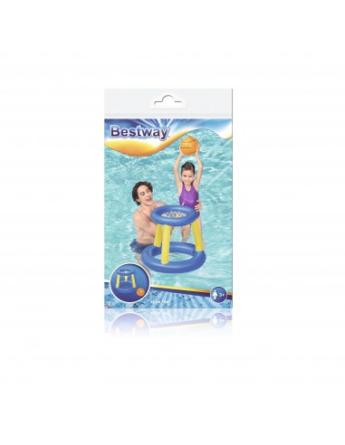 Panier De Basket Flottant + Ballon + 3 Anneaux BestWay Baignade et jeu de piscine