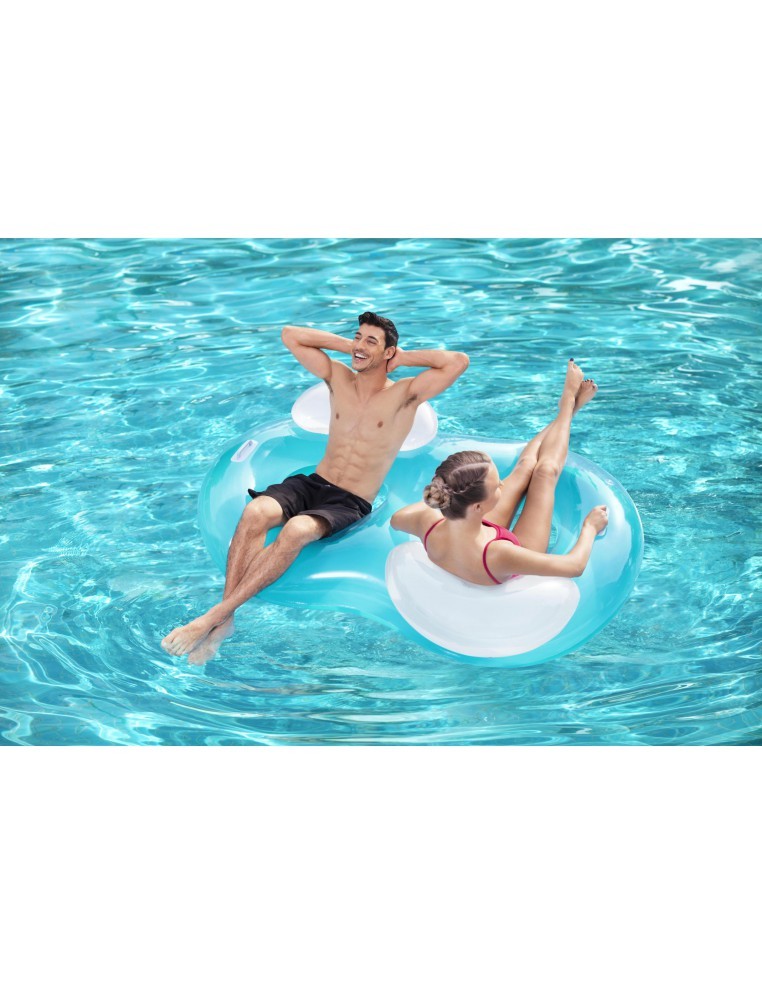 Bouée 2 Places Ronde + Dossier Double Ring 188X117CM - Bestway BestWay Baignade & jeu de piscine