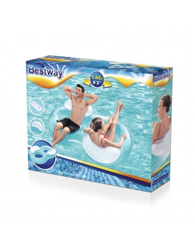 Bouée 2 Places Ronde + Dossier Double Ring 188X117CM - Bestway BestWay Baignade & jeu de piscine