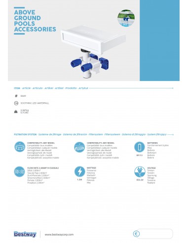 Fontaine Cascade Flowclear Pour Piscine Hors-Sol - Bestway BestWay Accessoires pour piscines hors-sol