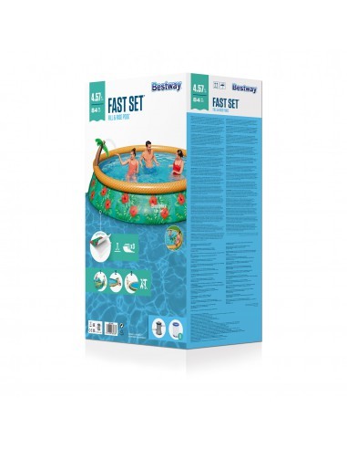 Piscine autoportante - Fast Set Motif Tropical - Ø 457 x H.84 cm - Bestway BestWay Piscine