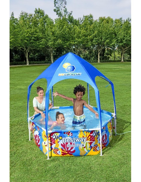 Piscine tubulaire avec tonnelle - Ø 183 x H.51 cm - Bestway BestWay Piscines 2