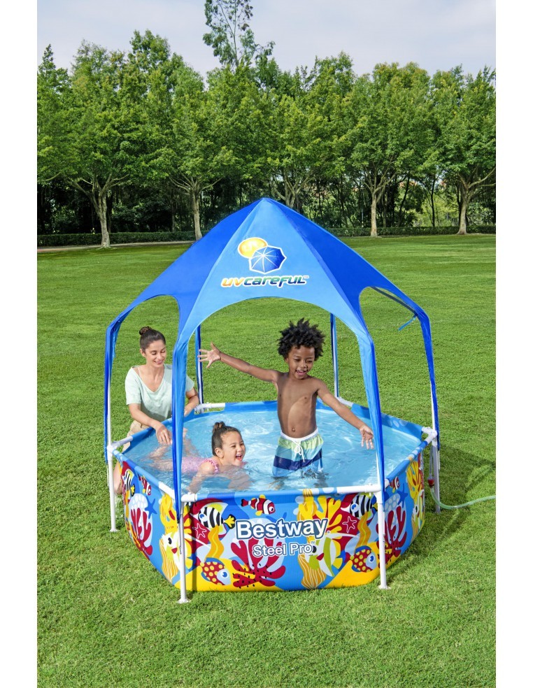 Piscine tubulaire avec tonnelle - Ø 183 x H.51 cm - Bestway BestWay Piscines