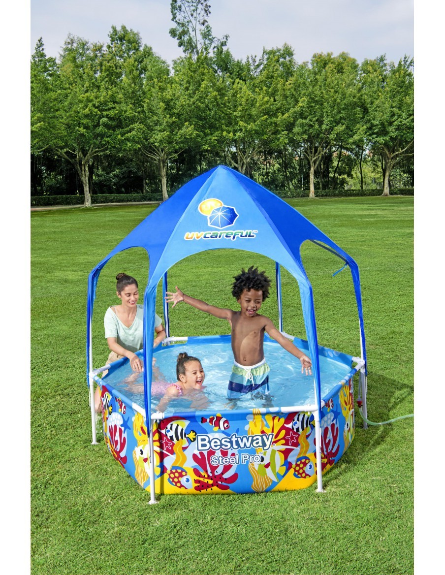 Piscine tubulaire avec tonnelle - Ø 183 x H.51 cm - Bestway BestWay Piscines