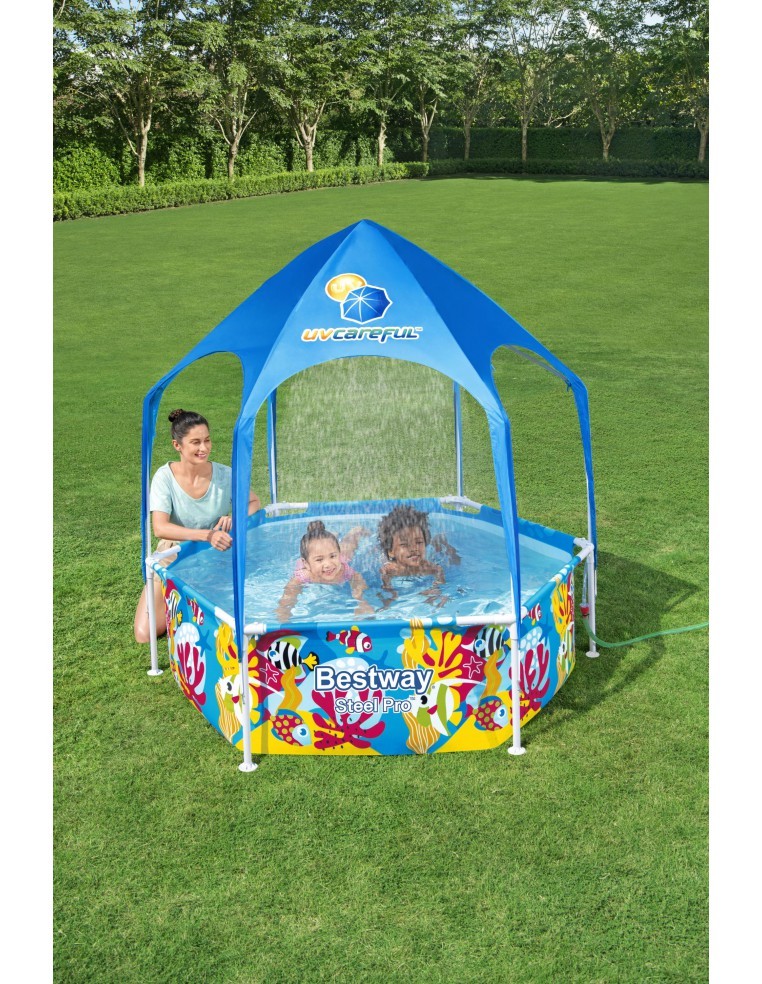 Piscine tubulaire avec tonnelle - Ø 183 x H.51 cm - Bestway BestWay Piscines