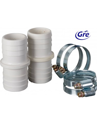 2 Liaisons Tuyaux Flottants ø38mm +4 Colliers - Gré Gré Accessoires Piscine Hors-Sol