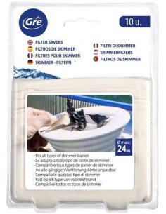 Pack De 10 Filtres Pour Skimmer - Gré Gré Accessoires pour piscines enterrées