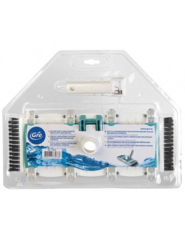 Tête De Balai 8 roues + Brosses Latérales Medium - Gré Gré Nettoyage piscine et spa