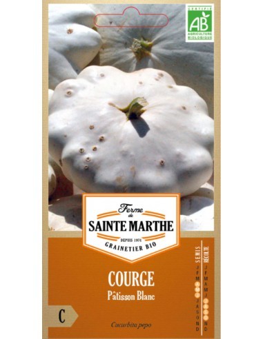 Courge Patisson Blanc Bio - Saint Marthe La Ferme Sainte Marthe Graines du potager