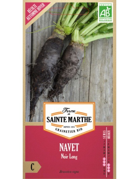 Graines de Navet Noir Long Bio - Sainte Marthe La Ferme Sainte Marthe Graines du potager