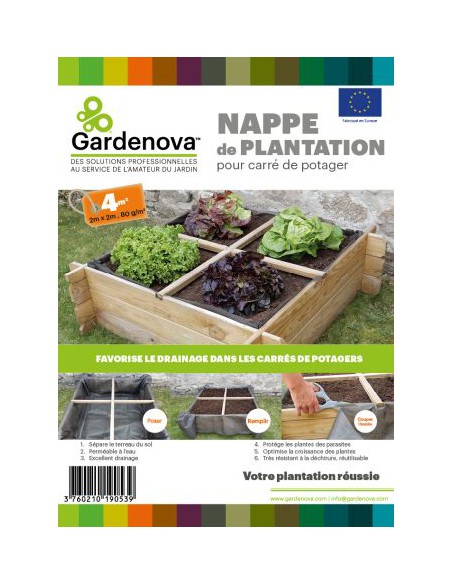 Nappe De Plantation Pour Carre Potager 2x2m - Gardenova Gardenova Film, toile de paillage et nappe anti-herbe