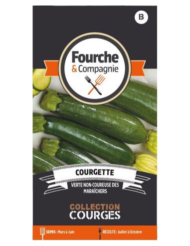 Courgette Verte Non-Coureuse Des Maraichers - Fourche & Compagnie Fourche & Compagnie Graines du potager