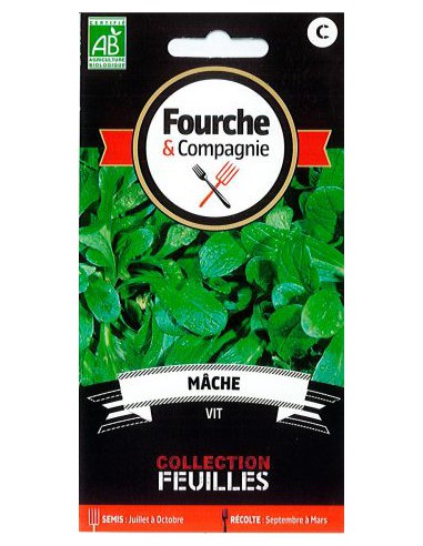 Mâche Vit Bio - Fourche & Compagnie Fourche & Compagnie Graines du potager