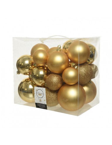 Pack de 26 Boules de Noël en Plastique Mix-Or Kaemingk BV Noël