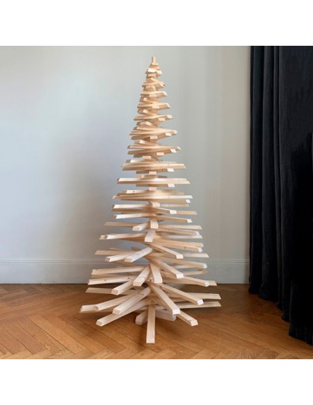 Sapin déco en bois naturel  Sapin