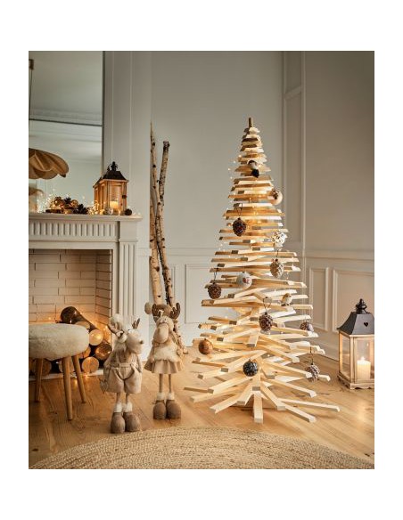 Sapin déco en bois naturel  Sapin
