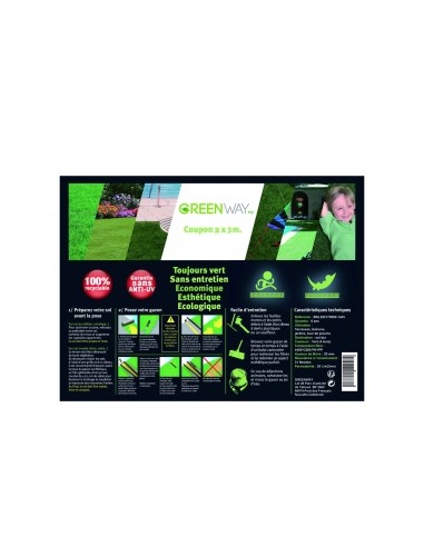 Gazon synthétique 20mm - Prédécoupé 2x3 m Green Way NC Gazon synthétique