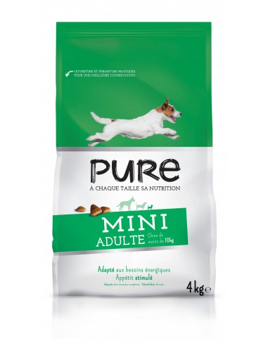 Croquettes Chien Mini Adulte 4Kg - Pure  Alimentation et croquette