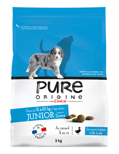 Croquette Junior Chien + 15Kg Adulte Canard 3Kg - Pure Origine Pure Origine Alimentation et croquette