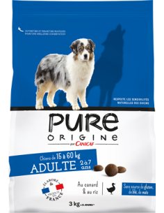 Croquette Chien Adulte +15Kg Canard 3Kg - Pure Origine Pure Origine Alimentation et croquette