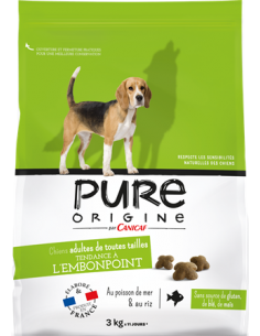 Croquette Chien Tendance à l'Embonpoint Poisson 3Kg - Pure Origine Pure Origine Alimentation et croquette
