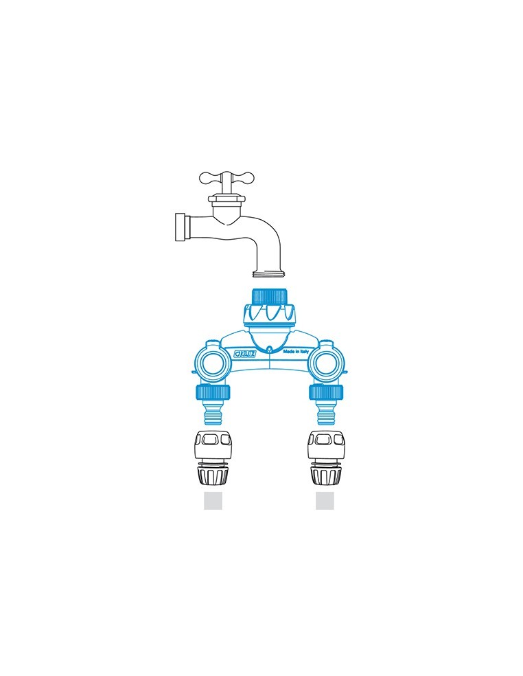 Nez de robinet avec 2 dérivations - GF GARDEN GF Garden L'arrosage