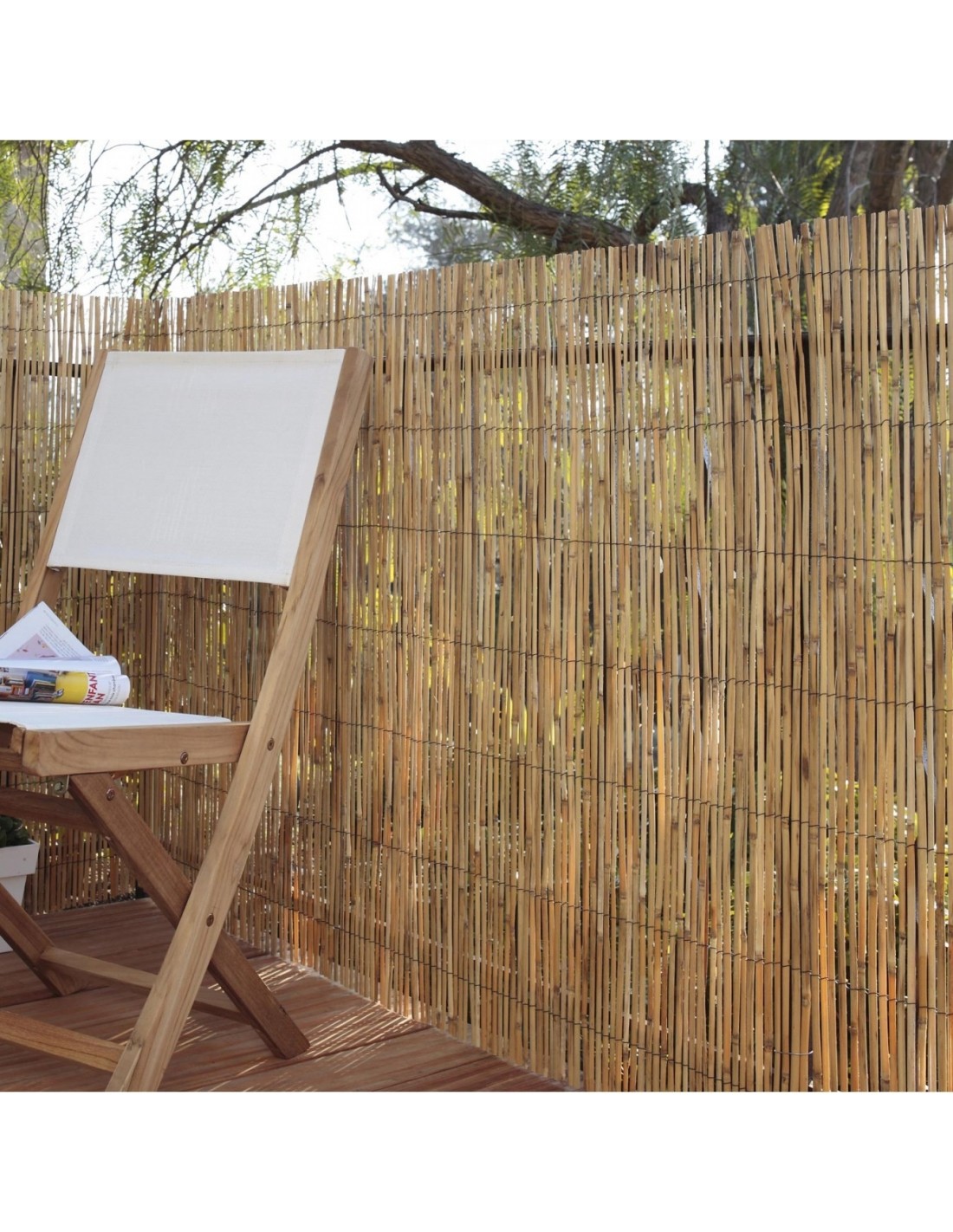 Rouleau de 2x5 m Canisse en bambous naturel fendu - Nature