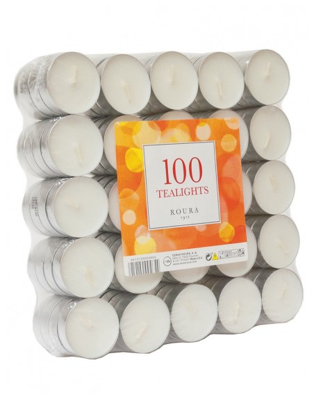 Pack 100 bougies chauffe-plats 16x38 mm - Roura ROURA Bougies non parfumées