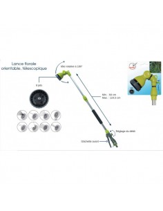 Lance FLORALE télescopique - Jardibric Jardibric Pistolet et lance d'arrosage 2