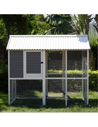 Poulailler Huguette l.128 x l.20,83 x H. 183 cm - Pour 6-8 poules  Poulailler