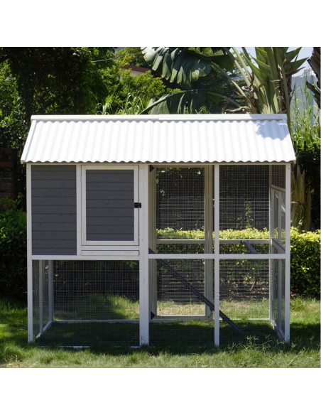 Poulailler Huguette l.128 x l.20,83 x H. 183 cm - Pour 6-8 poules  Poulailler