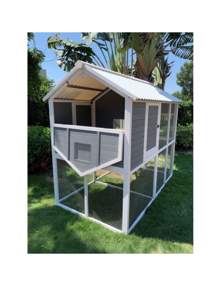 Poulailler Huguette l.128 x l.20,83 x H. 183 cm - Pour 6-8 poules  Poulailler