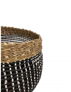 Cache-pot en jonc de mer et cordes noires - Jardiland Jardiland Cache-pots 2