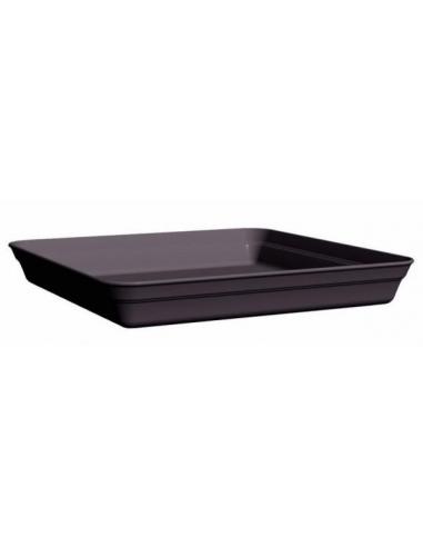 Soucoupe carré pour pot Roméo 25 - Noir violaine Poétic Jardin Soucoupe pour pot et bac en plastique