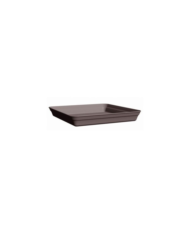 Soucoupe carré pour pot Roméo 25 - Taupe Poétic Jardin Soucoupe pour pot et bac en plastique