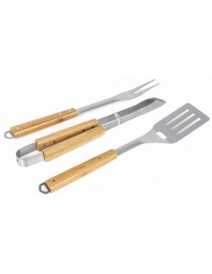 Lot de 3 Accessoires pour Barbecue - Manche en Bambou - Somagic SOMAGIC Accessoires barbecue et plancha