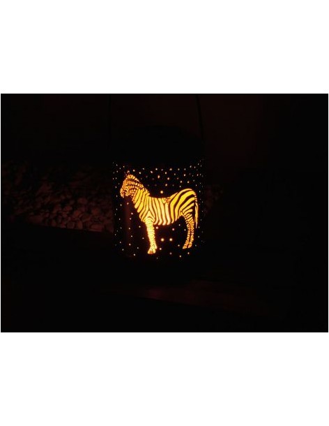 Lanterne solaire en métal "Jungle Zèbre" - Mundus  Guirlande, lanterne et objet décoratif 2