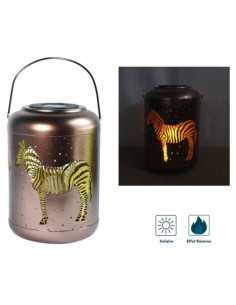 Lanterne solaire en métal "Jungle Zèbre" - Mundus  Guirlande, lanterne et objet décoratif