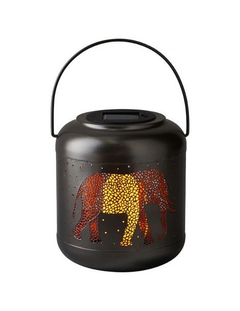 Lanterne solaire en métal "Jungle Éléphant" - Mundus Mundus Guirlande, lanterne et objet décoratif