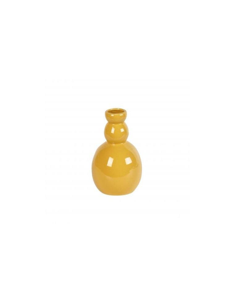 Vase jaune en céramique Ø.14 cm - Jardiland Jardiland Vase et verrie