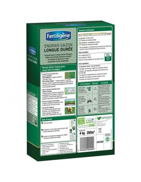 Engrais Gazon Longue Durée - 200M² - Fertiligène Fertiligène Engrais Spécifique de synthèse