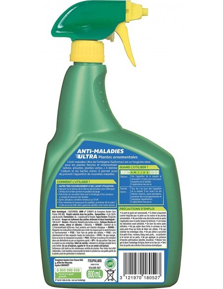 Anti-Maladies pour Plantes Ornementales Ultra 800ml - Fertiligène Fertiligène Soin des plantes